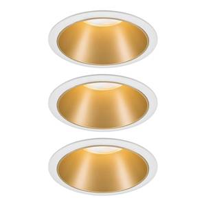Einbauleuchte Cole Coin Aluminium / Kunststoff - Weiß / Gold - 3er Set