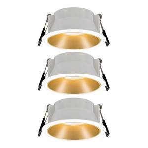 Inbouwlamp Cole II aluminium/polycarbonaat - Wit/goudkleurig - Aantal lichtbronnen: 3