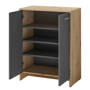 Kast Edgeworth Antracietkleurig/Eikenhouten look