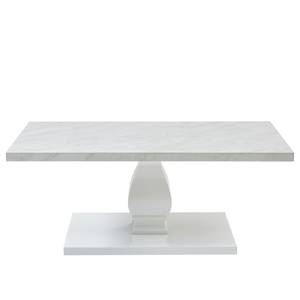 Table basse Cascapedia I Imitation marbre / Blanc brillant