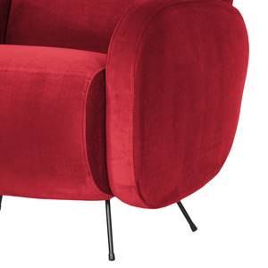 Fauteuil Vains Velours Ravi: Rouge - Sans repose-pieds