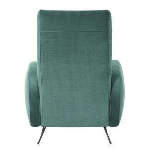 Fauteuil Vains Velours Ravi: Petrolkleurig - Zonder hocker