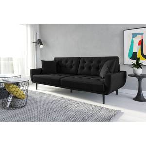 3-Sitzer Sofa Vaise Samt Ravi: Schwarz