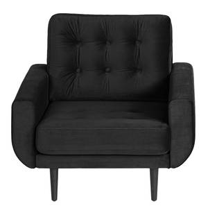 Fauteuil Vaise fluweel - Velours Ravi: Zwart