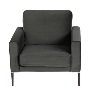 Fauteuil Sauvo fluweel - Velours Ravi: Antracitekleurig