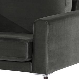 Fauteuil Sauvo fluweel - Velours Ravi: Antracitekleurig