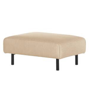 Polsterhocker Tapio I Samt - Webstoff Meara: Beige