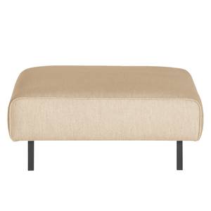 Polsterhocker Tapio I Samt - Webstoff Meara: Beige