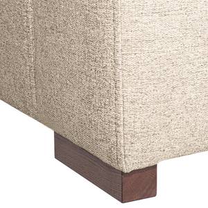 Ecksofa Woodway I Webstoff - Creme - Ottomane davorstehend links - Tablett