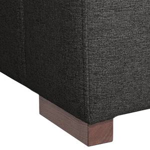 Ecksofa Woodway II Webstoff - Schwarz - Ottomane davorstehend links - Tablett