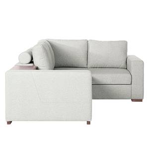 Ecksofa Woodway II Webstoff - Kies - Ottomane davorstehend rechts - Tablett