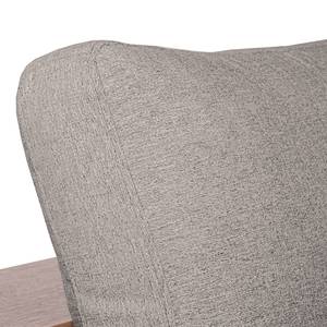 Ecksofa Woodway II Webstoff - Grau - Ottomane davorstehend rechts - Tablett