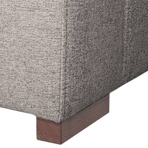 Ecksofa Woodway II Webstoff - Grau - Ottomane davorstehend rechts - Tablett