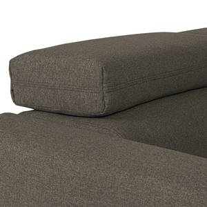 Ecksofa Wissant mit Schlaffunktion Antiklederlook - Webstoff Voer: Anthrazit - Longchair davorstehend links