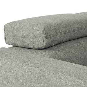 Ecksofa Wissant mit Schlaffunktion Antiklederlook - Webstoff Voer: Grau - Longchair davorstehend links