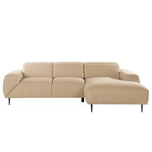 Ecksofa Toolo Webstoff - Beige - Longchair davorstehend rechts