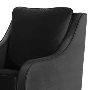 Fauteuil Wingen I Velours - Velours Ravi: Noir