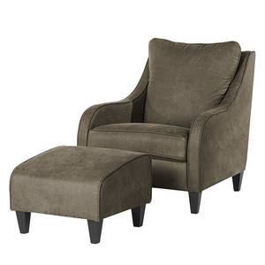 Fauteuil Wingen I Velours - Microfibre Bice: Marron foncé