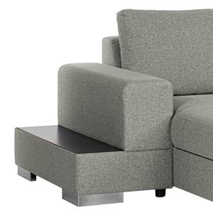 Ecksofa Vassy Webstoff Voer: Grau - Longchair davorstehend links - Tablett