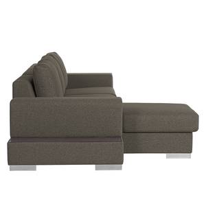 Ecksofa Vassy Webstoff Voer: Anthrazit - Longchair davorstehend links - Tablett