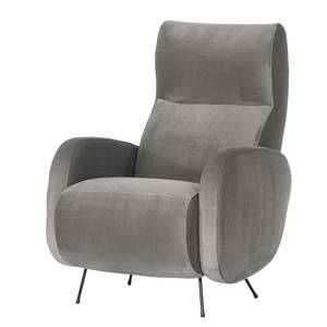 Fauteuil Vains Velours Ravi: Taupe - Avec repose-pieds