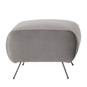 Fauteuil Vains Velours Ravi: Taupe - Met hocker