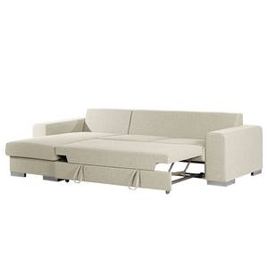 Ecksofa Vassy Webstoff Voer: Creme - Longchair davorstehend links - Tablett