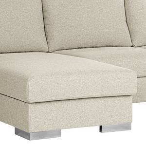 Ecksofa Vassy Webstoff Voer: Creme - Longchair davorstehend links - Tablett