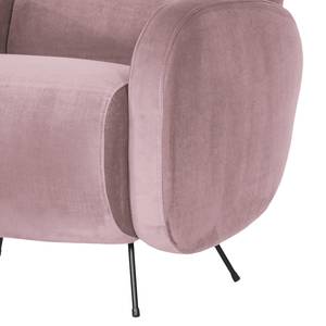 Sessel Vains Samt Ravi: Mauve - Mit Hocker