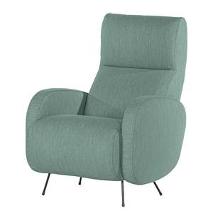 Fauteuil Vains Tissu Meara: Gris menthe - Avec repose-pieds