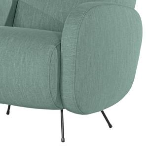 Fauteuil Vains Geweven stof Meara: Mintgrijs - Met hocker