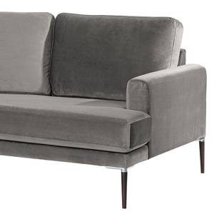 Ecksofa Sauvo Samt Ravi: Taupe - Longchair davorstehend rechts