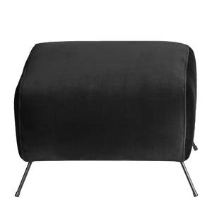 Fauteuil Vains Velours Ravi: Noir - Avec repose-pieds