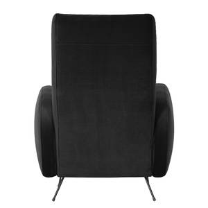 Fauteuil Vains Velours Ravi: Noir - Avec repose-pieds