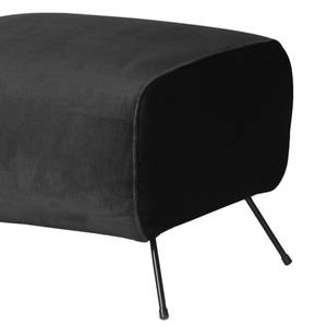 Fauteuil Vains Velours Ravi: Noir - Avec repose-pieds