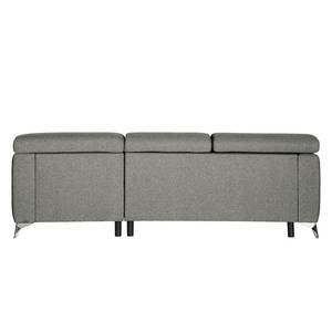 Ecksofa Nonza mit Longchair Webstoff Voer: Grau - Longchair davorstehend rechts