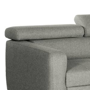 Ecksofa Nonza mit Longchair Webstoff Voer: Grau - Longchair davorstehend rechts