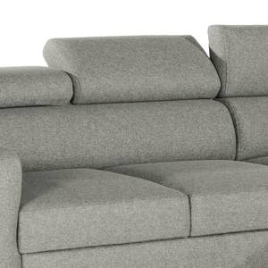 Ecksofa Nonza mit Longchair Webstoff Voer: Grau - Longchair davorstehend rechts