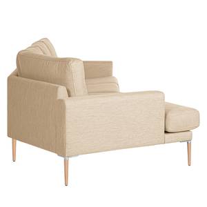 Ecksofa Sauvo Webstoff Meara: Beige - Longchair davorstehend links