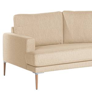 Hoekbank Sauvo Geweven stof - Geweven stof Meara: Beige - Longchair vooraanzicht links