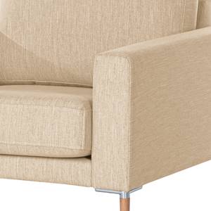 Hoekbank Sauvo Geweven stof - Geweven stof Meara: Beige - Longchair vooraanzicht links