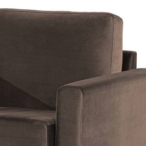 Ecksofa Sauvo Samt Ravi: Braun - Longchair davorstehend links