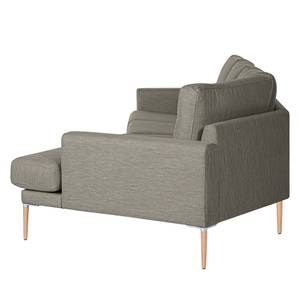 Ecksofa Sauvo Webstoff Meara: Grau - Longchair davorstehend rechts