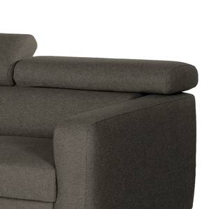 Ecksofa Nonza mit Longchair Webstoff Voer: Anthrazit - Longchair davorstehend links