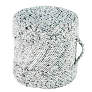 Pouf Copa Laine mélangée - Blanc / Gris