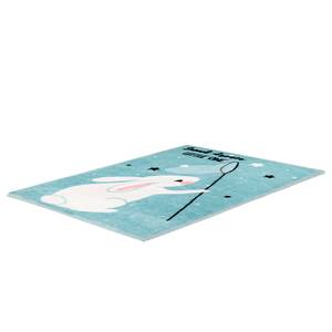 Tapis enfant My Bunny Fibres synthétiques - Turquoise / Blanc - 90 x 130 cm