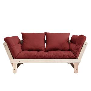 Schlafsofa Beat I Baumwolle - Bordeaux - Beige