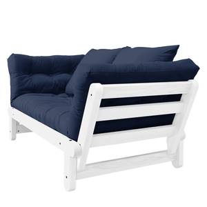 Canapé convertible Beat I Coton - Bleu marine - Blanc