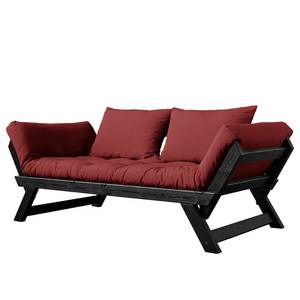 Schlafsofa Bebop Baumwolle - Bordeaux - Schwarz