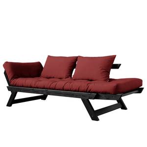 Schlafsofa Bebop Baumwolle - Bordeaux - Schwarz